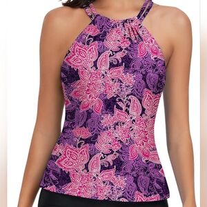 Floral Halter Tankini Top NWT